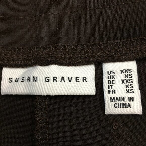 NEW Susan Graver Women's Dark Brown Pants Ponte Straight Leg Elastic Waist XXS - Picture 3 of 12